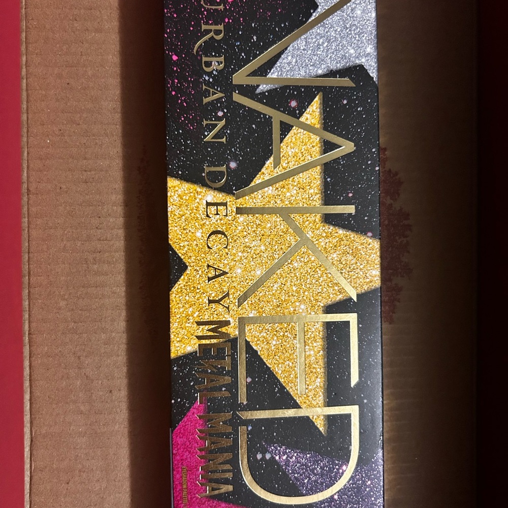 Urban Decay Metallic Eyeshadow Palette with Gold, Silver, and Pink